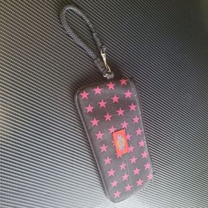 Dickies pink star zip coin purse wristlet makeup bag